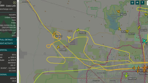 Mormon Mafia N416PA Aeroguard China, back over Morristown AZ - Oct 6th 2023