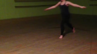 Dancing girl jumps, slips, and falls on her face