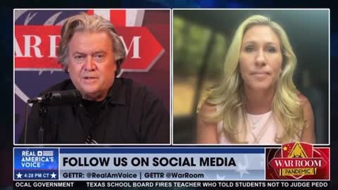 MTG Joins Steve Bannon in the War Room to Discuss GOP Messaging and Impeaching Joe Biden