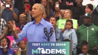 CROWD TURN ON OBAMA . CROWD CHANT FUCK JOE BIDEN