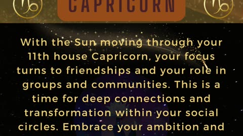 CAPRICORN - Ambition, Strengthening Connections & Networking