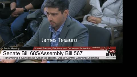 James Tesauro Speaks to Elections and Consumer Protection at public hearing