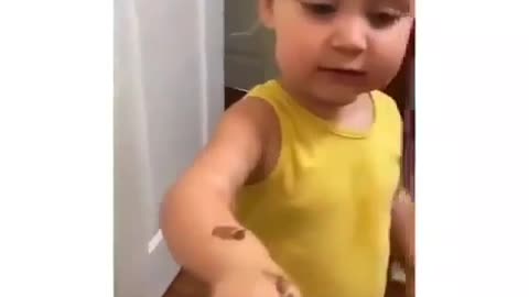 Prank with cute baby