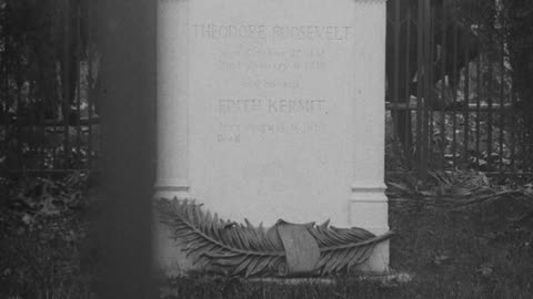 Close-Up Of Theodore Roosevelt's Grave (1920 Original Black & White Film)