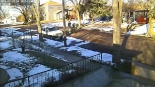 4 Wheeler Does A Wheelie Through The Neighborhood