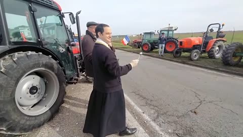 French priest blessing farmers #shorts #france #paris