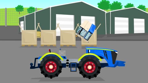 Farm work - Combine Harvester and Tractor They work hard | Fairy tale about Farmers - Bazylland