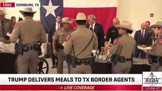 Trump serves meals to Texas National Guard soldiers,