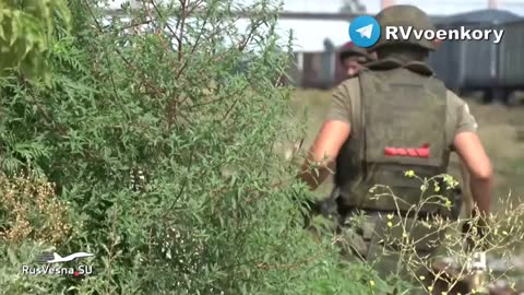 MILITARY RAILWAY WORKERS of the "Brave" clearing railways in LPR