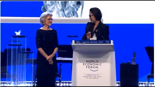 DAVOS: Hollywood Actress Collects "CRYSTAL AWARD" Michelle Yeoh