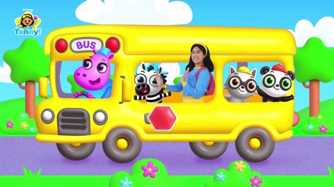 🚌 Wheels on the Bus Song (Hey Tenny! ver.) | Nursery Rhymes | Educational Video for Kids
