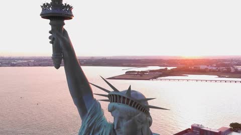 Statue Of Liberty 4k Drone Amazing Footage