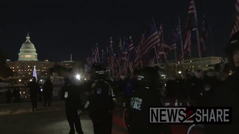 "Patriot Front" marching on the national mall in Washington, DC, chanting "reclaim America"