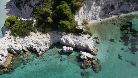 Drone footage of the most beautiful beach in Greece