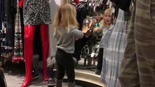 3-year-old hilariously caught dancing in front of mirror