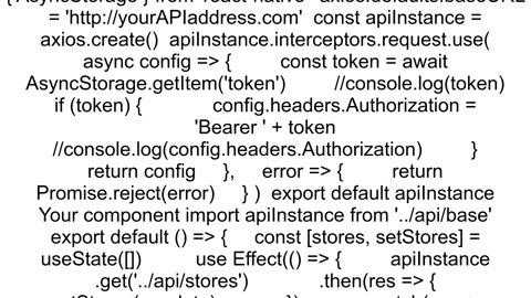 Create Axios instance with taking token from AsyncStorage