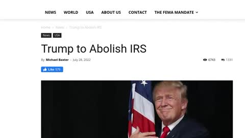 Trump To Abolish EVIL IRS