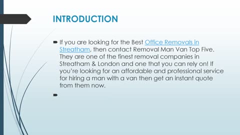 Best Office Removals in Streatham.