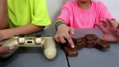 Chocolate Food vs Real Challenge Family Fun Video