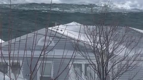 Massive Waves Crash Off Newfoundland Coast