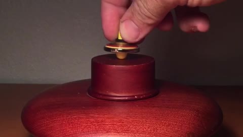 Watch as this crazy spinning top starts levitating