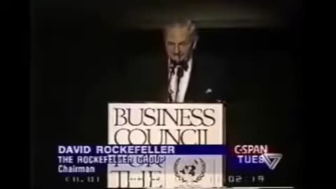 esse satanista David Rockefeller justificando a Urgência da Redução Populacional.