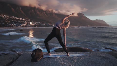 Doing Yoga On Seashore Is The Best Place