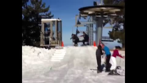 Funny Ski Lift Fail Compilation