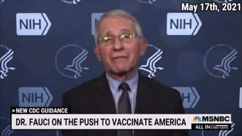 Fauci telling the public that the vaccine will eliminate Covid