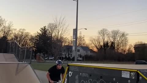 Landing a cool scooter trick