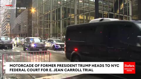 Motorcade Of Former President Trump Heads To NYC Federal Court For E. Jean Carroll Trial