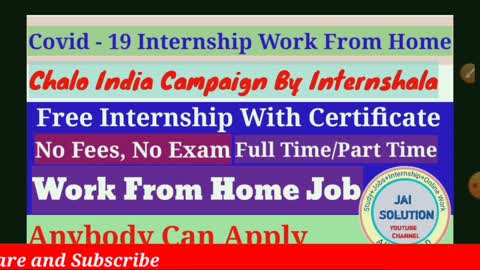 #free_internship #work_from_home_job #jai_solution work from home internshipwork from home jobs