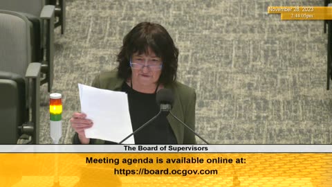 OC BOS 11/28/23 Mtg - Louise Speaks During Public Comment Session