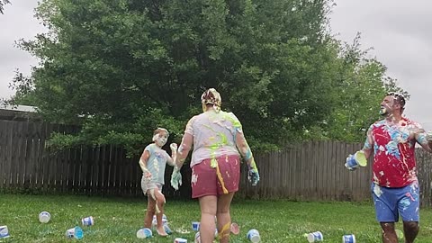 Colorful Whipped Cream Battle Makes a Unique Family Tradition