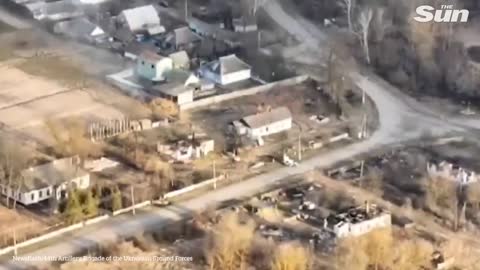 Russian soldiers run for their lives as Ukraine forces destroy base