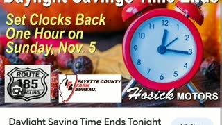 Reminder today is daylight savings time ends 11/5/23