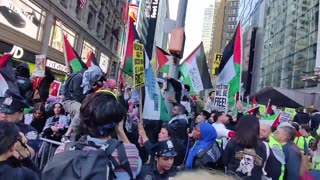 Israeli & Palestinian Protest in Times Square New York City
