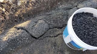 Driveway berm repair with Latex-ite Quick Patch H2O asphalt