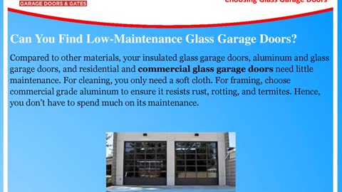 Things to Ask Yourself When Choosing Glass Garage Doors