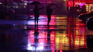 Moon Walk Street In Wonderful Rain