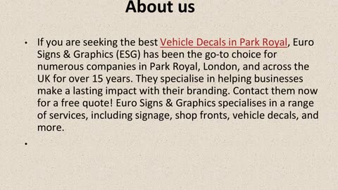 Get The Best Vehicle Decals in Park Royal.