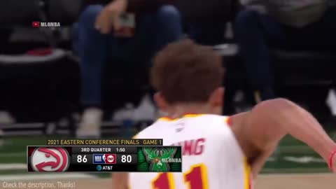 TRAE YOUNG WITH THE LITTLE SHIMMY HITS A THREE🔥