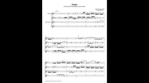 J.S. Bach - Well-Tempered Clavier: Part 1 - Fugue 09 (Clarinet Quartet)