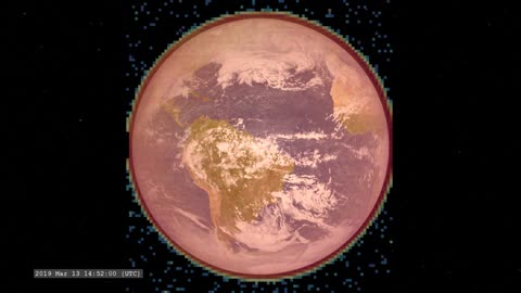 A visualization of GOLD data observing Earth's ionosphere in ultraviolet light