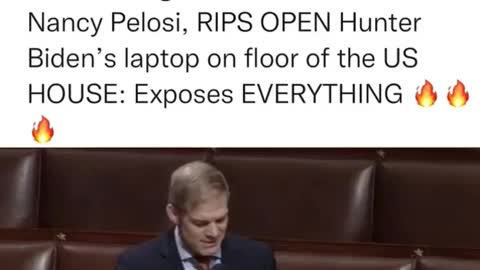 Jim Jordan goes OFF on Nancy Pelosi, EXPOSES Hunter Biden’s laptop on floor of the US House 🔥🔥🔥