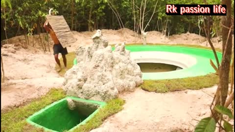 Unseen Underground house with slide swimming pool