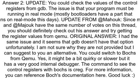 How to show all x86 control registers when debugging the Linux kernel in GDB through QEMU