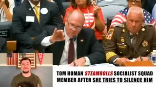 Tom Homan REFUSES to take any CRAP from hysterical dem who tries to silence him