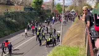 Australian Lockdown Protestors FIGHT BACK And Rush Police Line