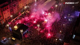 Nevjerojatne snimke iz gorućeg Zagreba nakon pobjede!